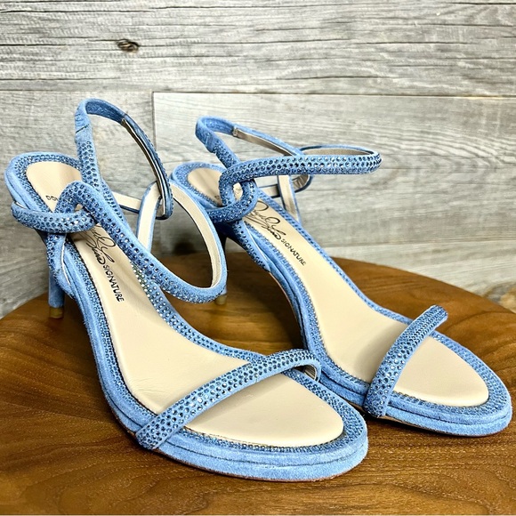 NWOT🆕✨Sparkly, Strappy Blue Suede Heels (NEW, Never Worn) - Picture 2 of 12
